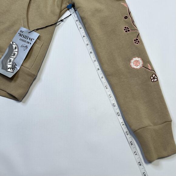 Scully Jacket Womens Medium Khaki Westerns Collection Embroidered Floral Zip Up - Picture 8 of 11